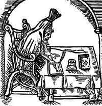 Robert Greene in his Shroud. From Dickenson's Greene in Conceipt, 1598.